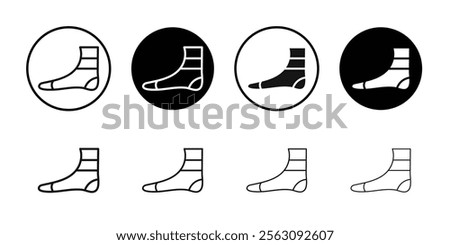 Elastic bandage icon Flat outline fill set collection