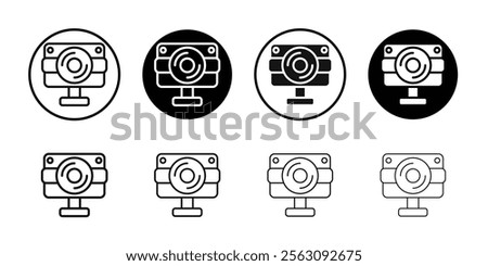 Digital Webcam icon Flat outline fill set collection