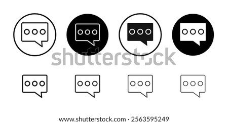 Comment icon Flat outline fill set collection