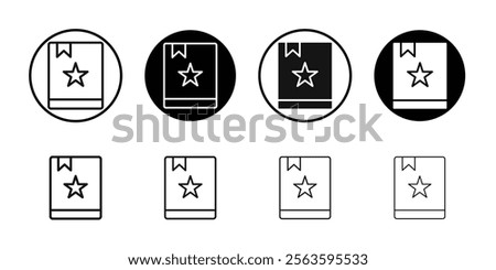 Bookmark icon Flat outline fill set collection