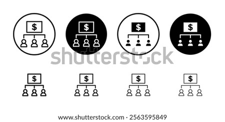 Affiliate marketing icon Flat outline fill set collection