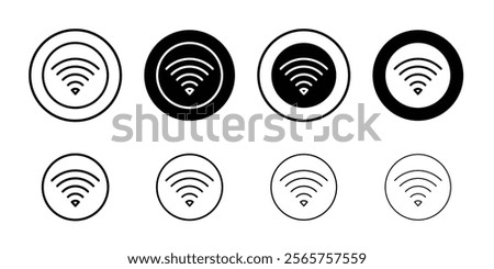 Wifi signal icon Black and white outline vector