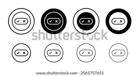 Toggle switch icon Black and white outline vector