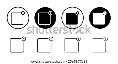 Add new icon Black and white outline vector