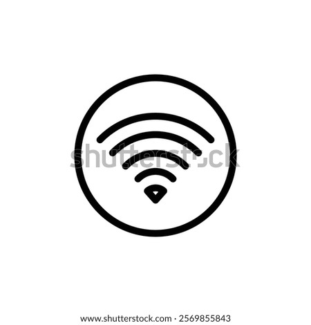 Wifi signal icon Black and white outline vector