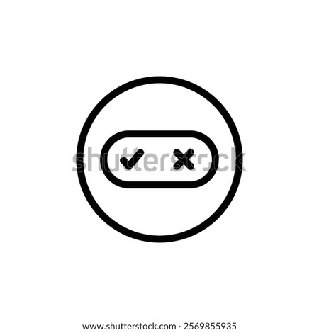 Toggle switch icon Black and white outline vector