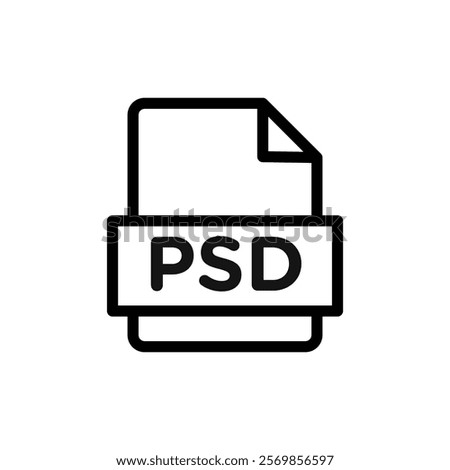 PSD File Format Icon Black and white outline vector