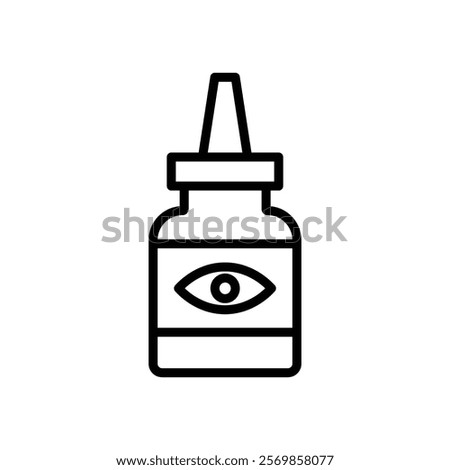 EYE DROP icon Black and white outline vector