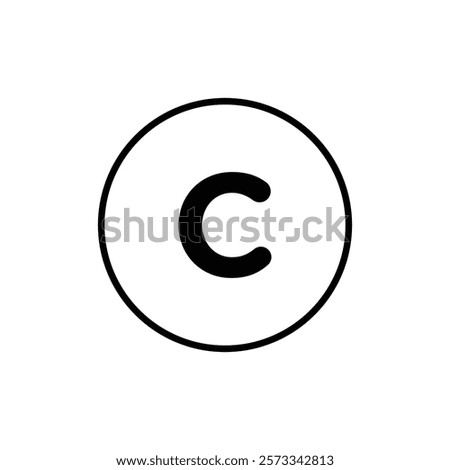 Copyright icon Flat fill set collection