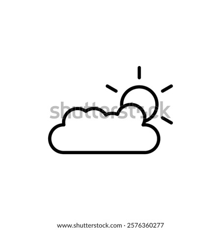 Cloud sun icon Flat fill set collection