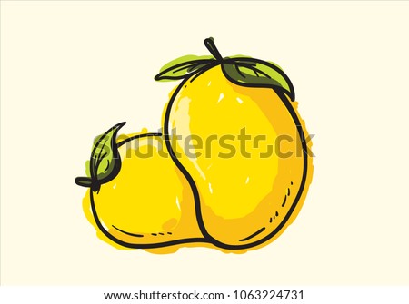 mango fruit hand drawn