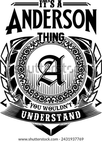 
Anderson last name desing for screen printing on t-shirts