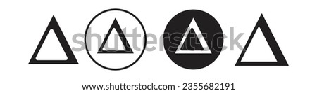 Delta Symbol. Greek Alphabet letter of 4 in triangular shape use in math symbol. Vector set of ancient roman or Latin character of triangle script. Flat outline of mathematical text. Pyramid logo  