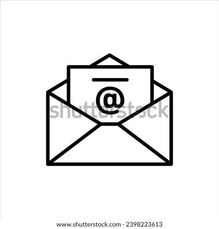 Open Email icon. online e mail box or mailbox to deliver or contact through post letter to postal address symbol set. envelope postage with message vector line logo. open email envelope sign