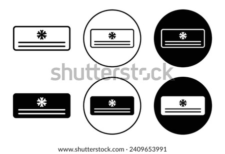 AC unit vector icon set collection. AC unit Outline flat Icon.