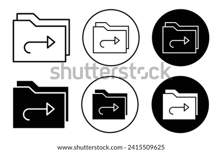 Share folder vector icon set collection. Share folder Outline flat Icon.
