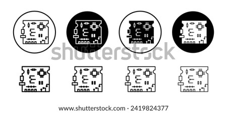 PCB vector icon set collection. PCB Outline flat Icon.