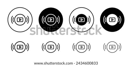 Video streaming vector icon set collection. Video streaming Outline flat Icon.