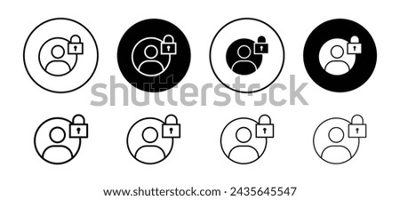 Account closed icon vector set collection for web