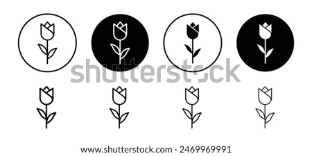 Tulip icon vector set collection for web