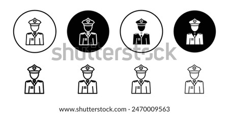 Policeman icon highlighting law enforcement and public safety, suitable for security and police-related designs