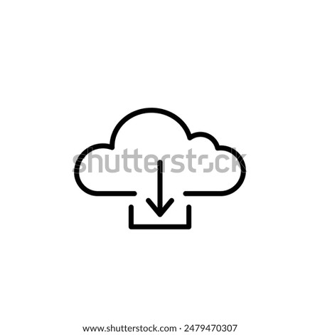 Cloud Download Icon Perfect for Data Storage and Backup