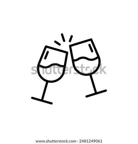 Glass Cheers Icon for Celebrations and Social Events Invitations