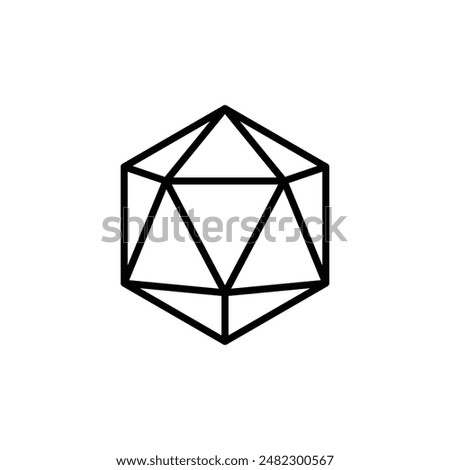 Dice D20 Icon Set Gaming Die Illustrations for Board Games and Role-Playing Games