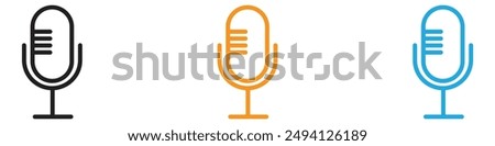 Microphone icon vector logo set collection for web app ui