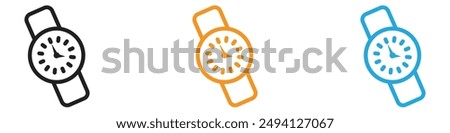 Wristwatch icon vector logo set collection for web app ui