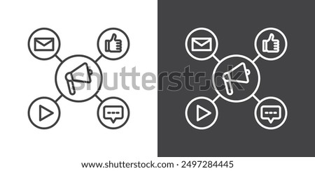 Social campaign icon vector logo set collection for web app ui