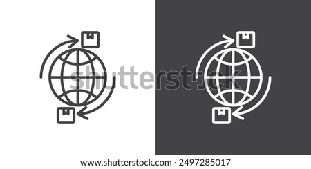 Import export icon vector logo set collection for web app ui