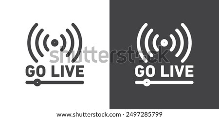 Go live icon vector logo set collection for web app ui