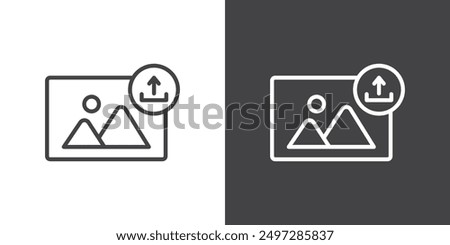 Upload photo icon vector logo set collection for web app ui