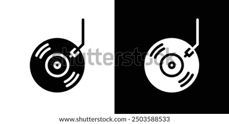 Vinyl icon Flat vector set outline