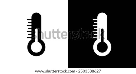 Thermometer half icon Flat vector set outline