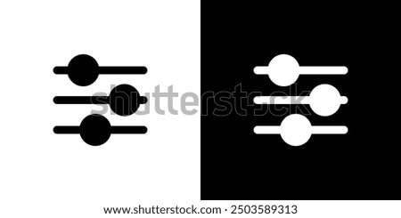 Settings sliders icon Flat vector set outline