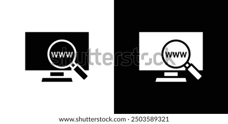 Search online icon Flat vector set outline