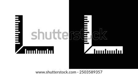 Ruler combined icon Flat vector set outline