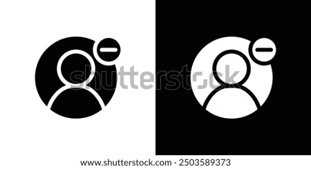 Remove user icon Flat vector set outline