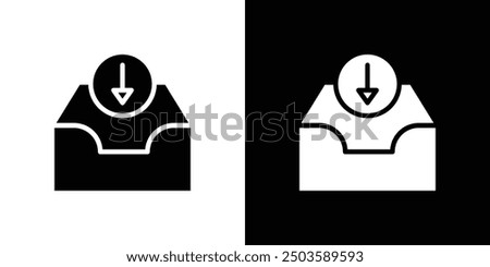 Inbox icon Flat vector set outline