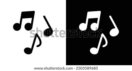 Music icon Flat vector set outline