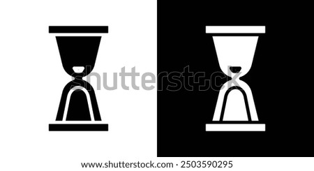 Hourglass end icon Flat vector set outline