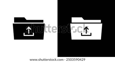 Folder upload icon Flat vector set outline