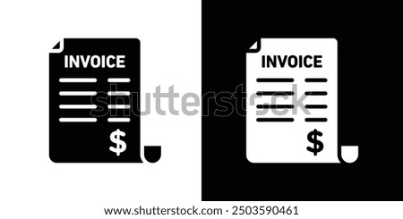 File invoice icon Flat vector set outline