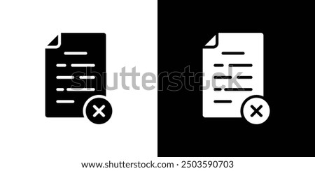 Delete document icon Flat vector set outline