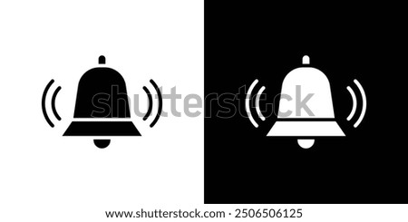 Bell ring icon Flat vector set outline