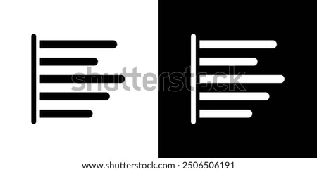 Align left icon Flat vector set outline