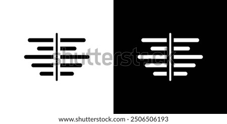 Align center icon Flat vector set outline