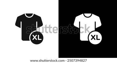 XL Shirt Size Icon Flat vector set outline